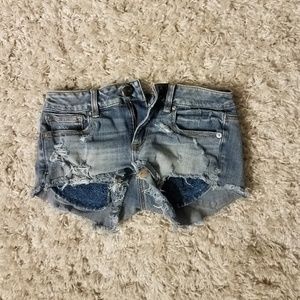 American Eagle Ripped Denim Short Shorts